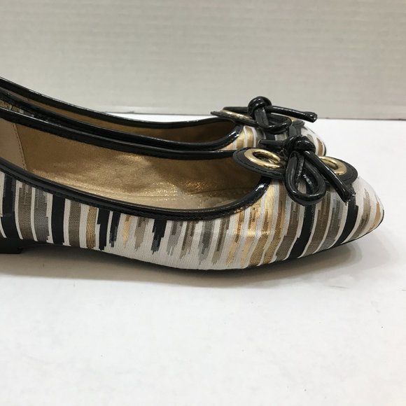 Metallic Multi Fabric Snip Toe Flat - Picture 2 of 6